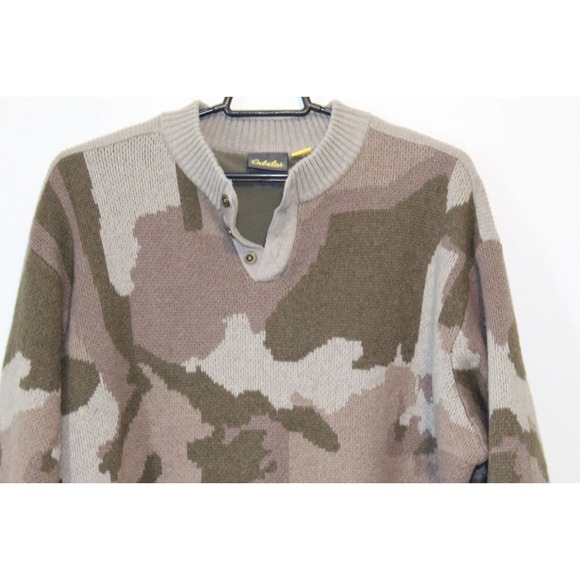 Cabela's Camo Windshear Lined Hunting Sweater Wool Blend Henley Men's 2XL H14293 - Picture 4 of 11